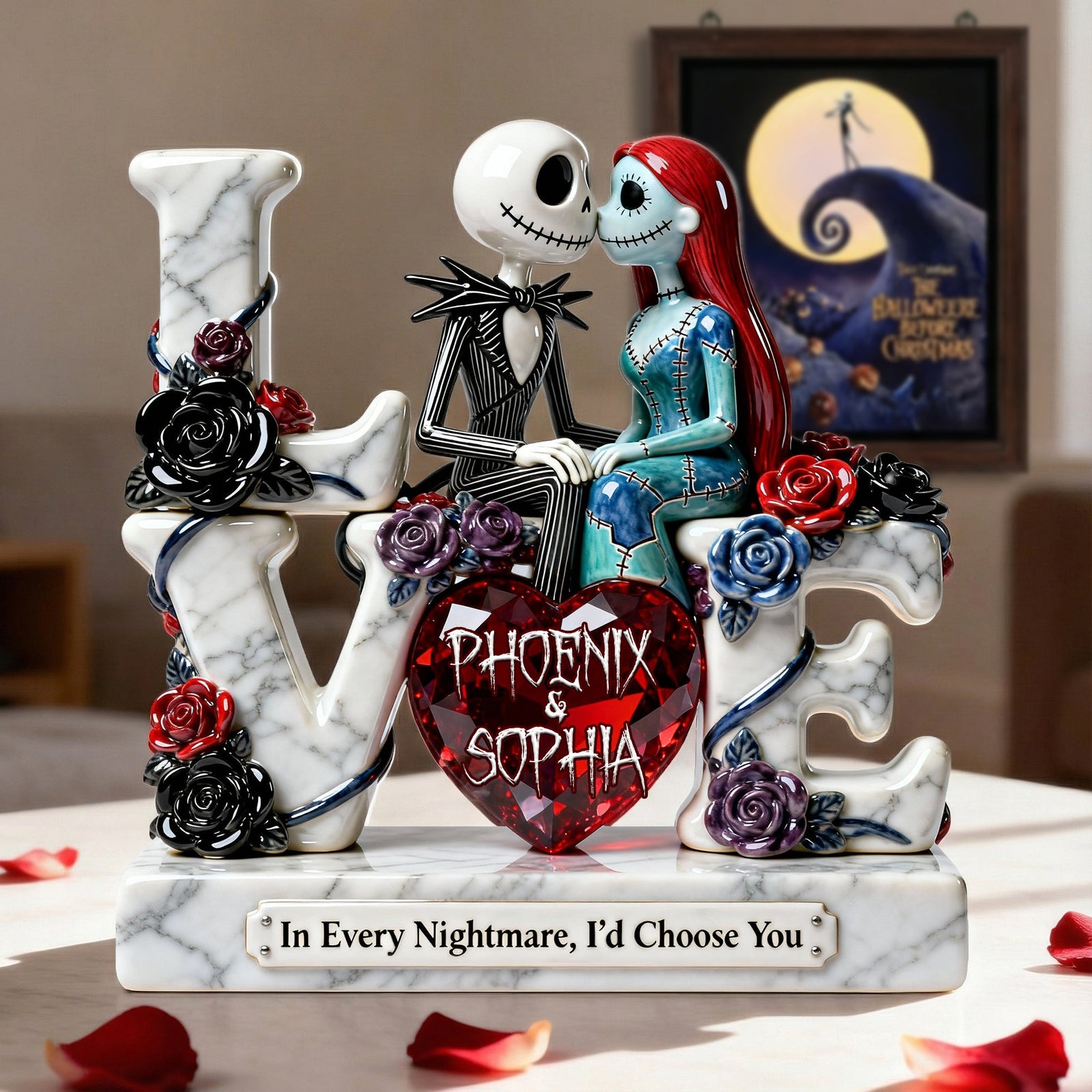 Romantic Skeleton Couple Acrylic Plaque - Personalized Gifts For Couples 05ohlu070126