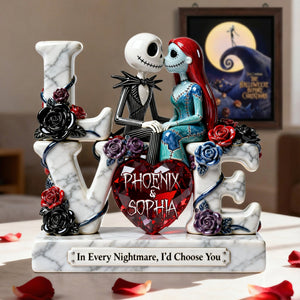 Romantic Skeleton Couple Acrylic Plaque - Personalized Gifts For Couples 05ohlu070126