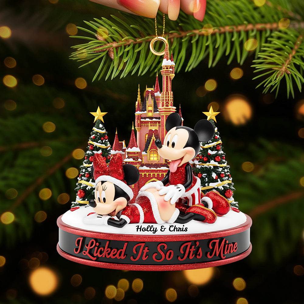 Personalized Gifts For Christmas, Cute Mischievous Couple Acrylic Ornament 03nata220925
