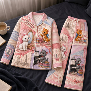 Adorable Cat Pajama Set - Personalized Gifts For Her 05hadt040926