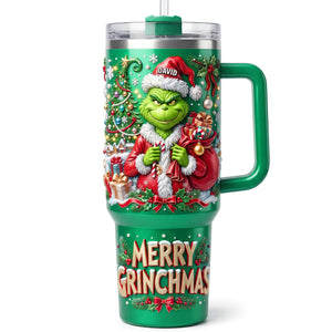 Unique Santa 40oz Tumbler With Handle - Personalized Gifts 07TYQN280826