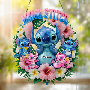 Mama & Her Tiny Chaos Crew Suncatcher - Personalized Gift For Mom 01TYLU130326