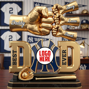 Team Spirit Dad & Kids Fist Bump Plaque - Personalized Gift For Dads 02NATN230526
