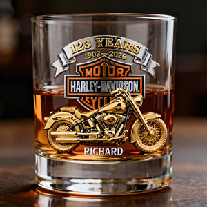 Biker Anniversary Round Glass - Personalized Gifts For Motorcycle Lovers 02naqn240226