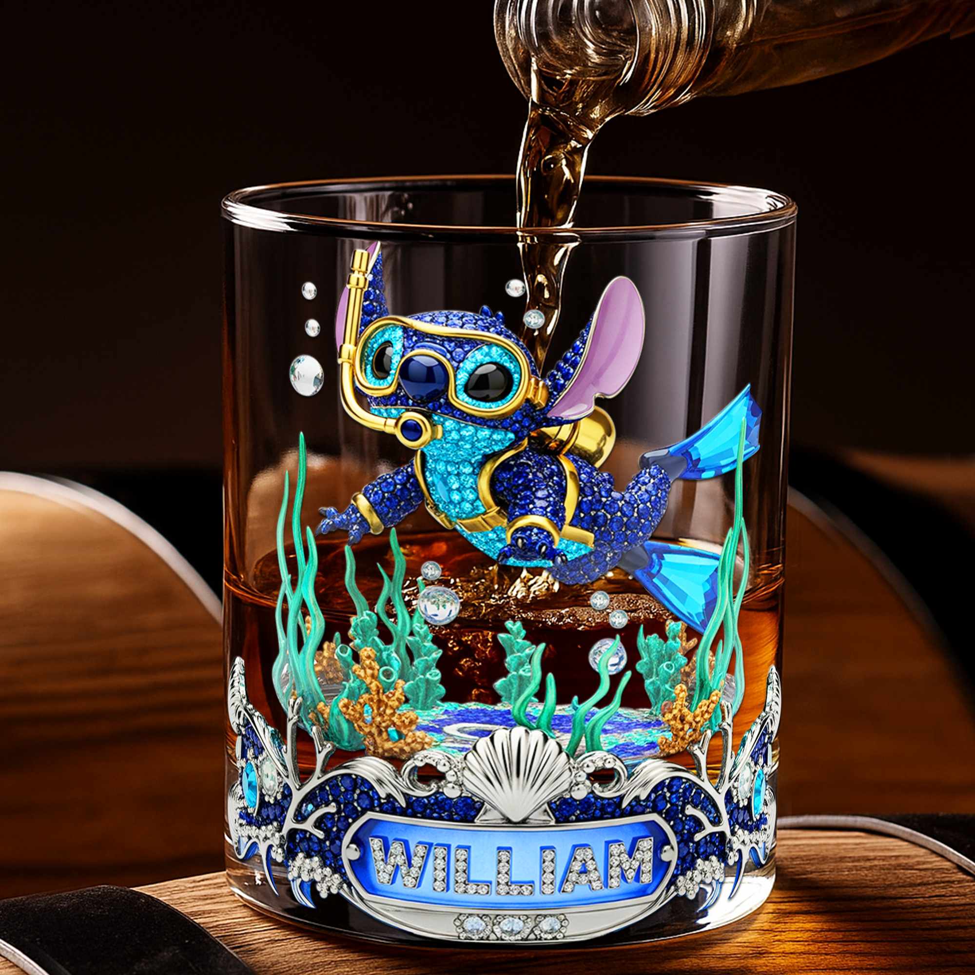 Scuba Diving Alien Drinking Glass - Personalized Gifts For Scuba Divers 03TGLU270825