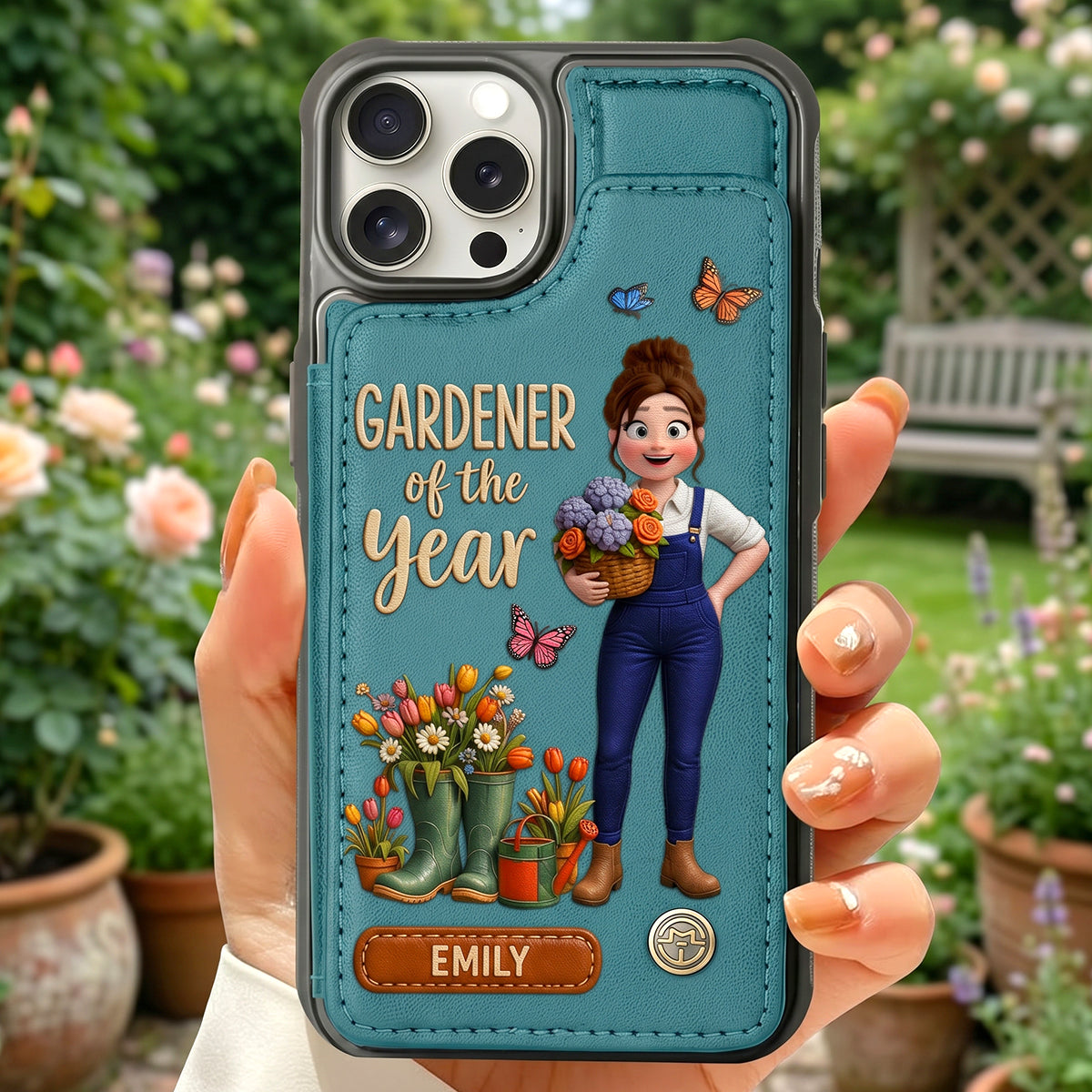 Garden Girl Leather Flip Wallet Phone Case - Personalized Gifts For Garden Lovers 01natn020626