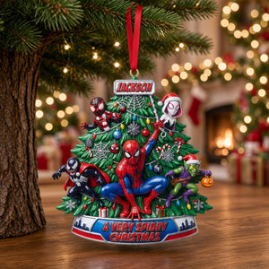 Versions Of Web-Slinging Warrior Merry Xmas Acrylic Ornament - Personalized Christmas Gifts 03tytn170926