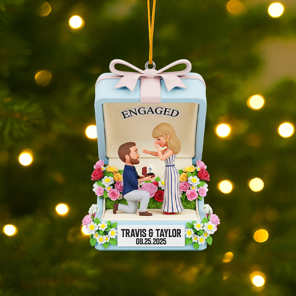 Personalized Engagement Anniversary Gifts For Couple Christmas Ornament 04natn290825