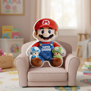 Game Retro Dad and Kids Custom Shape Pillow - Personalized Gifts For Dad 03pgta240426
