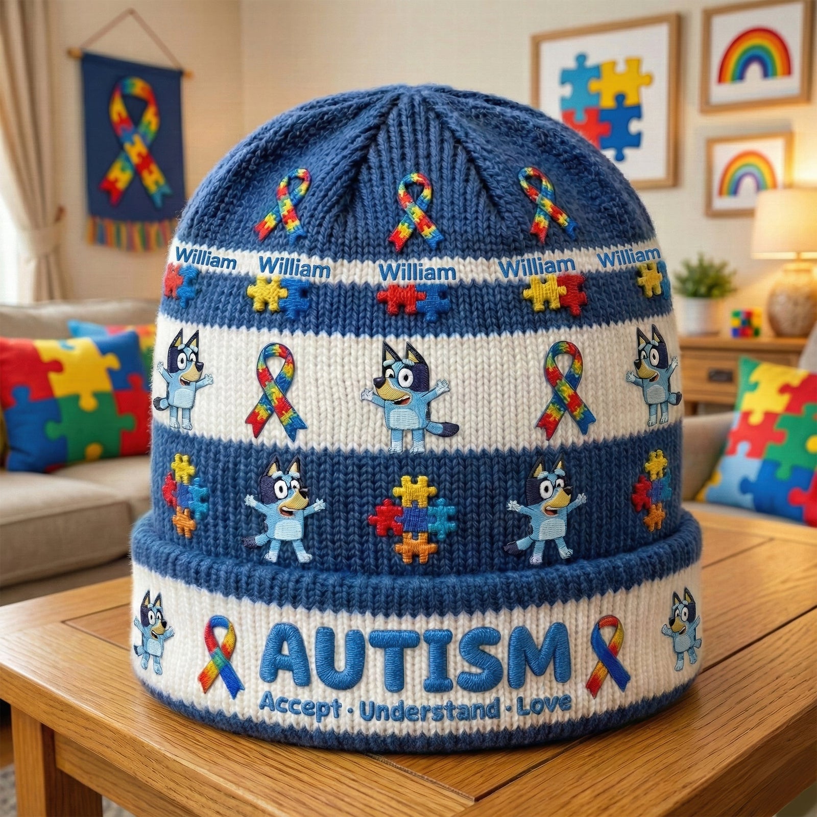 Awareness Bobble Beanie Hat - Personalized Gifts For Kids 02TGQN100126