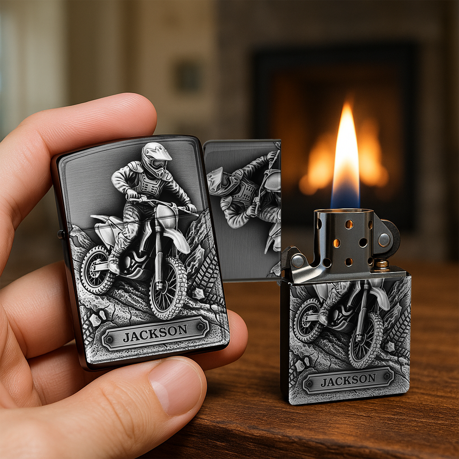 Mud Trail Rider Lighter - Personalized Gift For Motorcross Lovers 03NALU060825