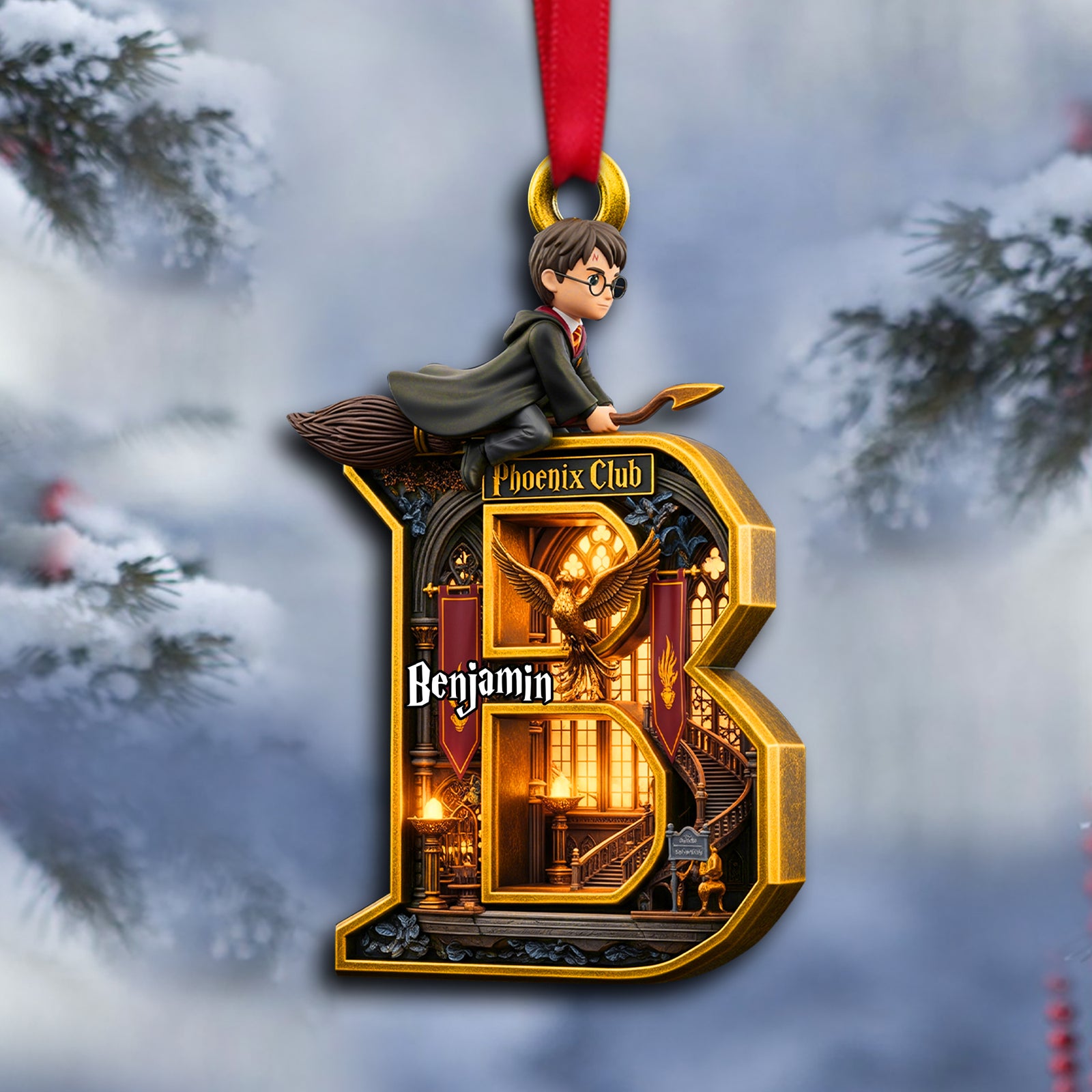 Enchanted Initials Christmas Ornament - Personalized Gifts For Fantasy Lovers 01HYLU120825