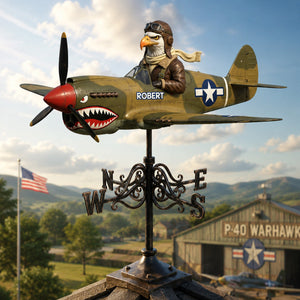 Vintage Fighter Pilot Metal Weather Vane Personalized Aviator Gifts 02NADT030626