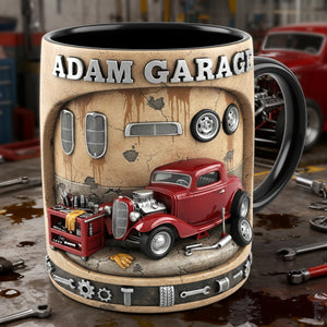 Retro Garage Hot Rod Coffee Mug - Personalized Gift For Hot Rod Lovers 05KILU090126