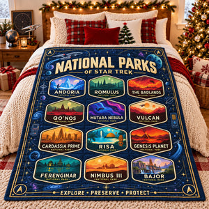 Cosmic National Parks Blanket - Personalized Gifts For Sci-Fi Lovers 03naqn061026