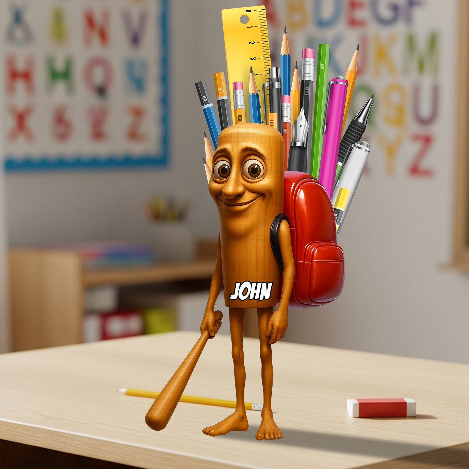 Kid Wooden Pen Holder - Personalized Gifts For Kid 02OHDT260725