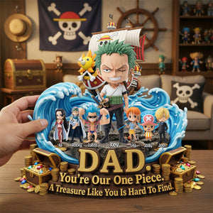 Sea Captain Dad And Kids Acrylic Plaque - Personalized Gifts For Father's Day Plaque 042HUMG250326