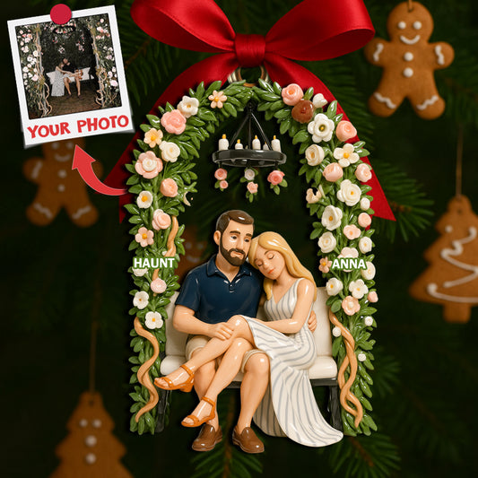 Love Story Custom Photo Ornament - Personalized Christmas Gifts For Couples 04OHLU290825