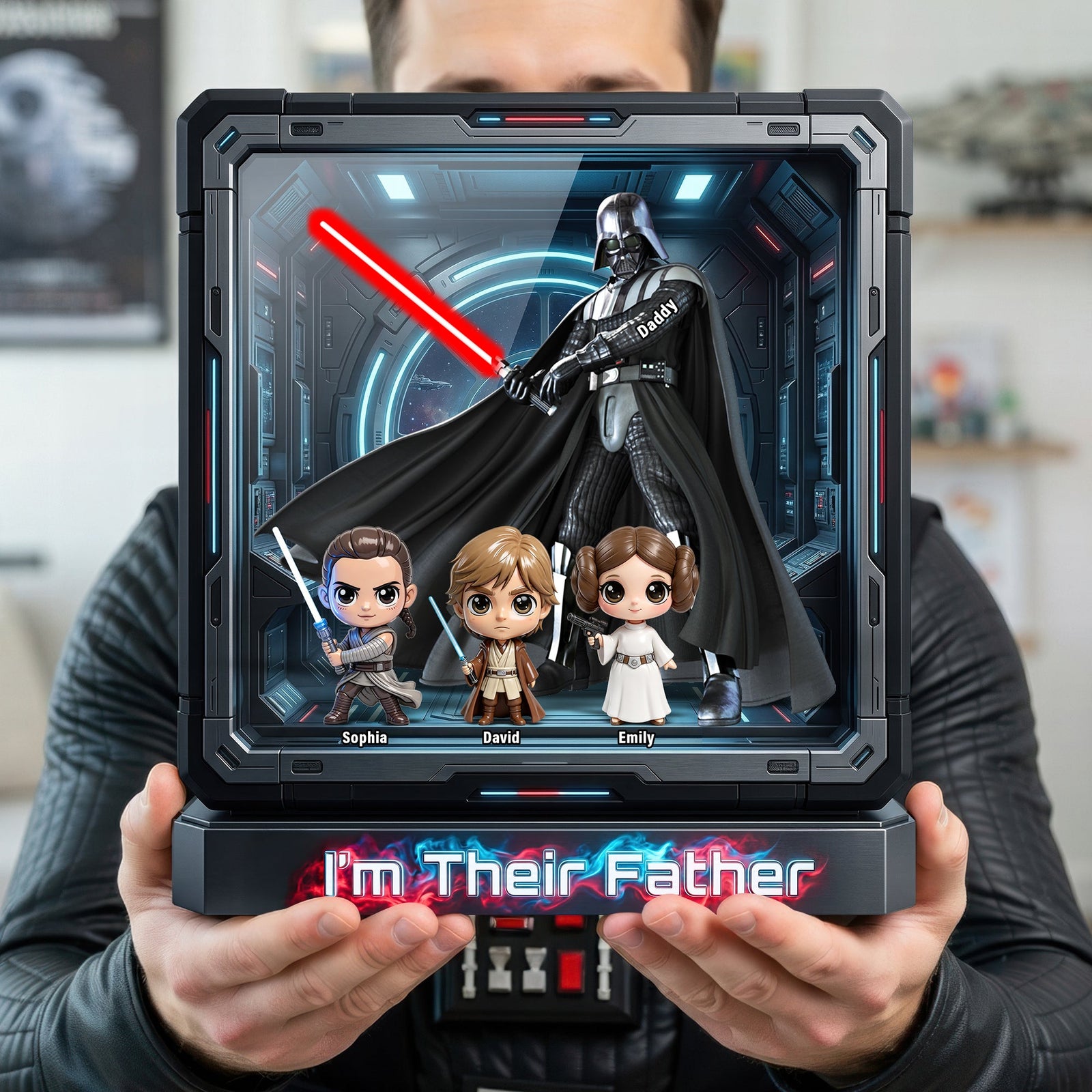 Cosmic Dad And Kids Acrylic Plaque - Personalized Gifts For Dad 042huqn310326