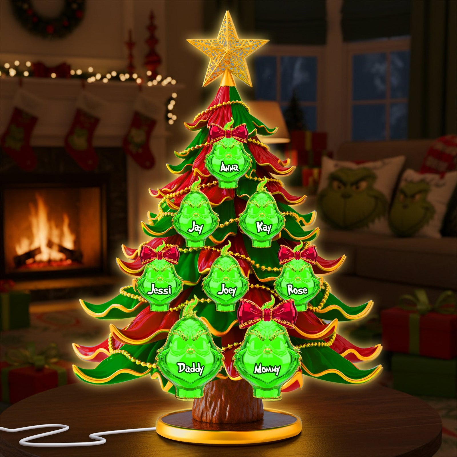 Green Family Tree Light Box - Personalized Gifts For Family 09KILU041125