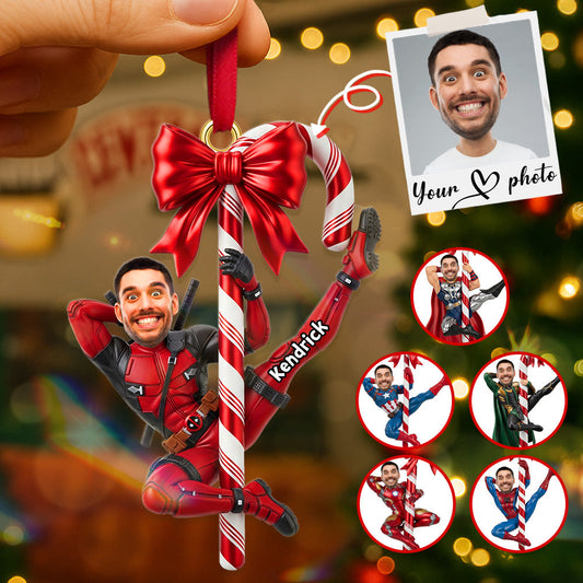 Custom Photo Funny Hero Ornament - Personalized Gifts For Christmas 04NAMG280825