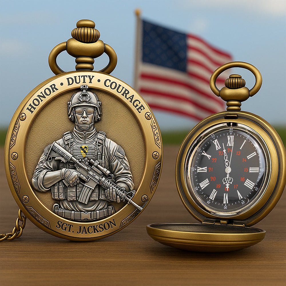 Honor Duty Courage Pocket Watch – Personalized Gifts For Veterans 05toqn230625