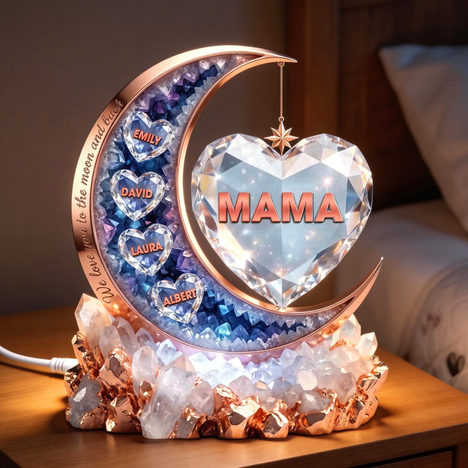 Moon Of Love Mom Acrylic Light Box - Personalized Gifts For Mom 03qhqn160326