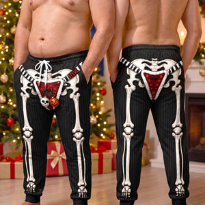 Funny Skeleton Holiday Sweatpants- Personalized Gifts 04TYDH290826