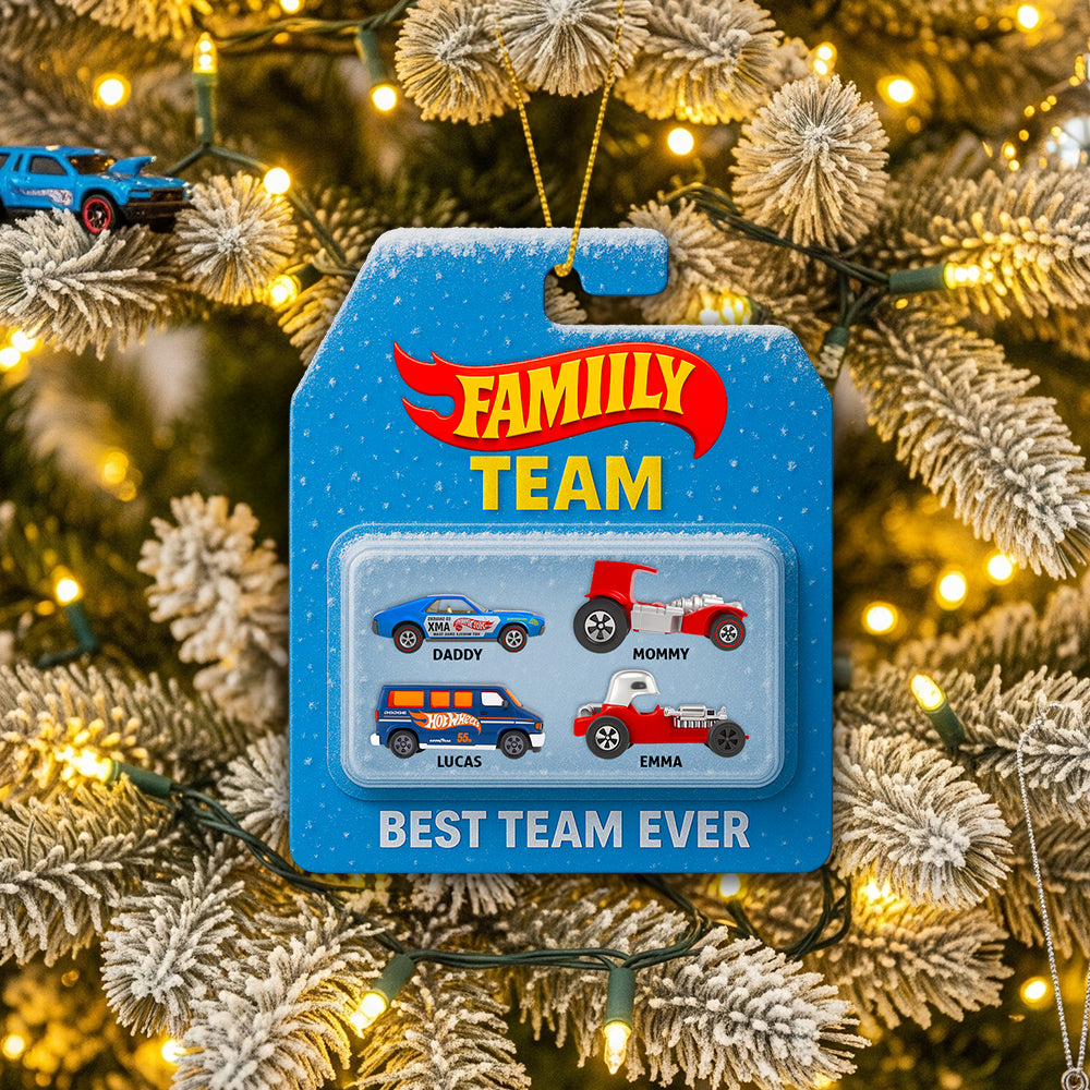 Family Racing Team Ornament Christmas Personalized Gifts For Family 01OHDT040925