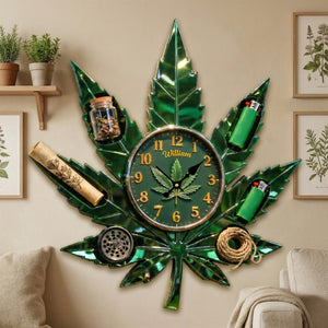 Weed Leaf Hanging Wall Clock - Personalized Gifts For Stoners 02tgmg291225