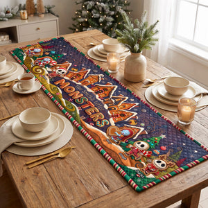 Little Monsters Gingerbread Quilted Table Runner Personalized Christmas Gifts 03PAQN270826