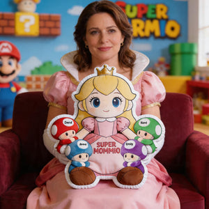 Cutest Fantasy Mom & Kids Custom Shape Pillow - Personalized Gift For Moms 01pgqn270426