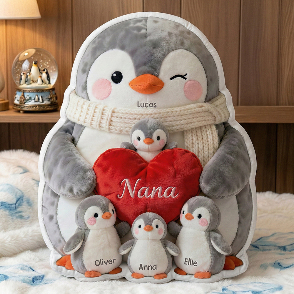 Penguin Mom Pillow - Personalized Gifts For Mom 01NADT020326