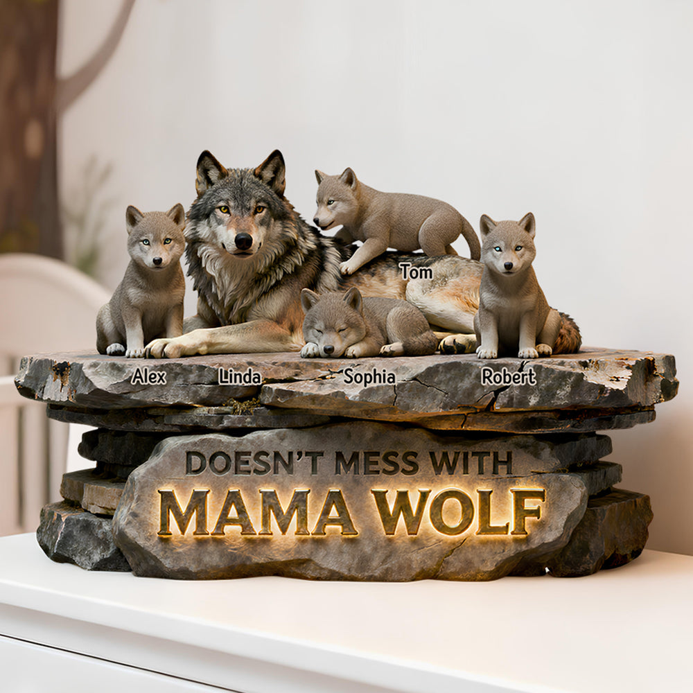 Mama Wolf Protection - Personalized Gifts For Wolf Lovers Acrylic Plaque 03HYDT270126