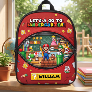 Retro Gaming Backpack - Personalized Gifts For Kids School Bag 06haqn310726