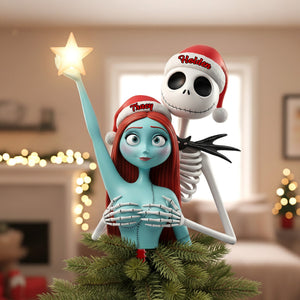 Naughty Couple Acrylic Christmas Tree Topper - Personalized Gifts For Couple 03ohmg191125