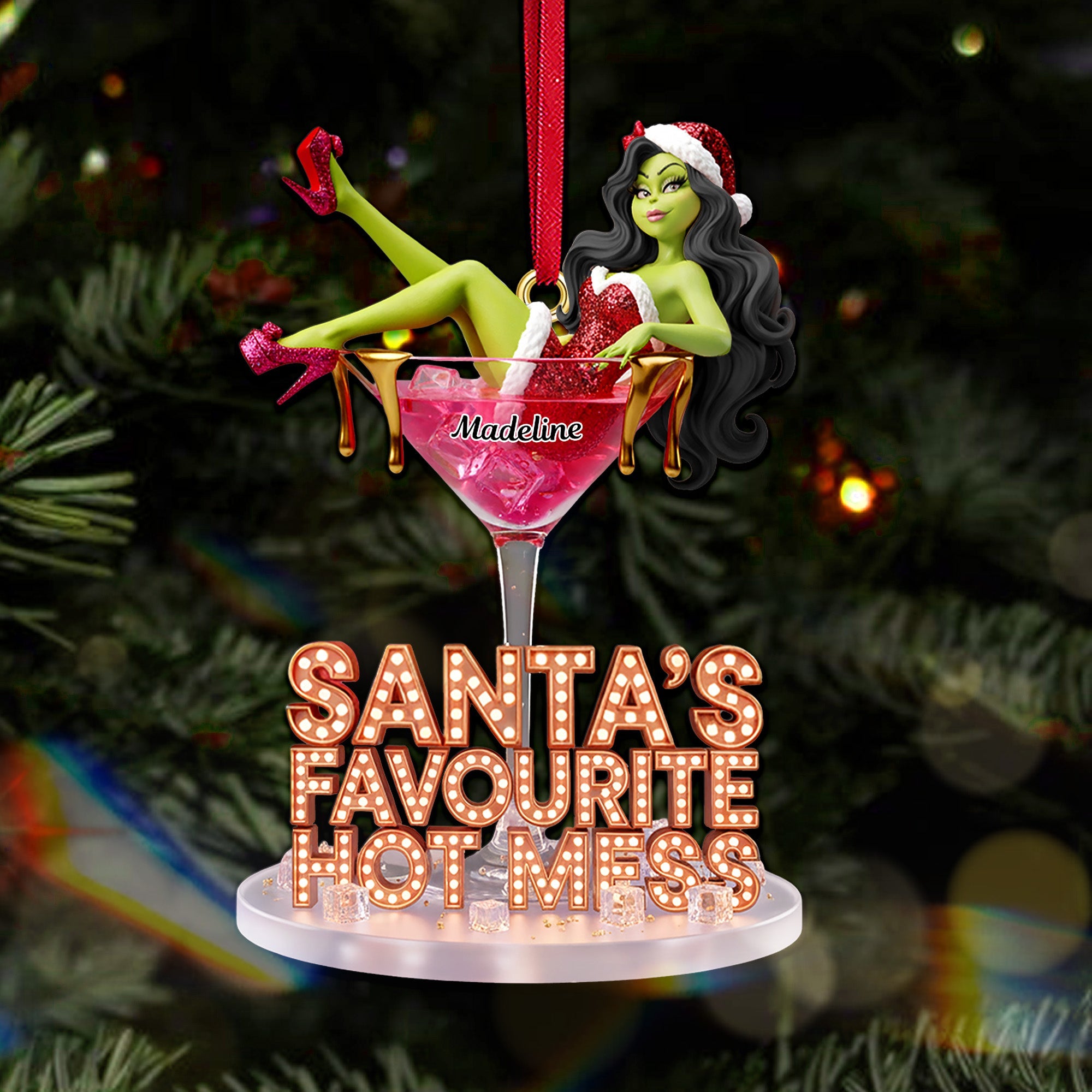Christmas Cocktail Ornament – Funny Personalized Holiday Gifts For Her 01pamg251025