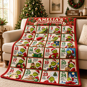 Funny Christmas Advent Calendar Blanket - Personalized Christmas Gifts 01padh121026