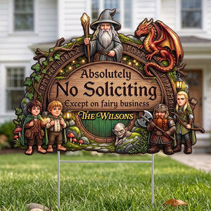 Absolutely No Soliciting Yard Sign - Personalized Gifts 01natn050826