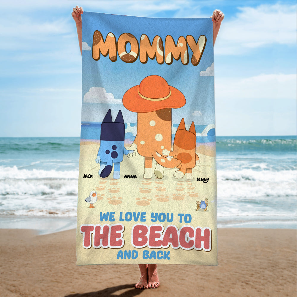 Personalized Gifts For Mom Beach Towel 02httn220424 Dog Mom On The Beach-Homacus