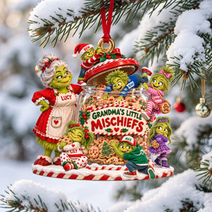 Christmas Mischievous Family Ornament - Personalized Gifts For Grandma 01hadh161026