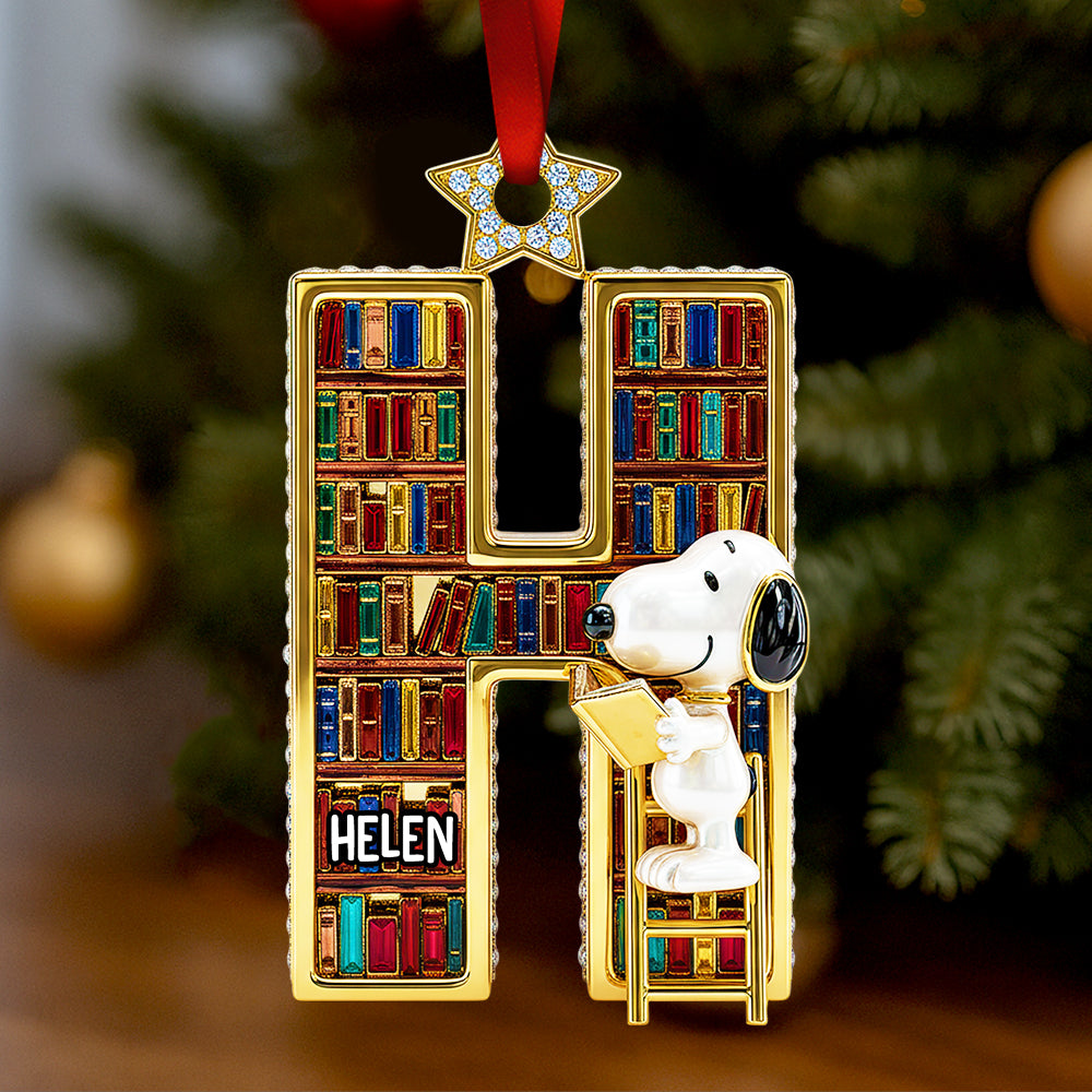 Crystal Alphabet Bookshelf Christmas Ornament Personalized Gifts For Book Lovers 02TGDT061025