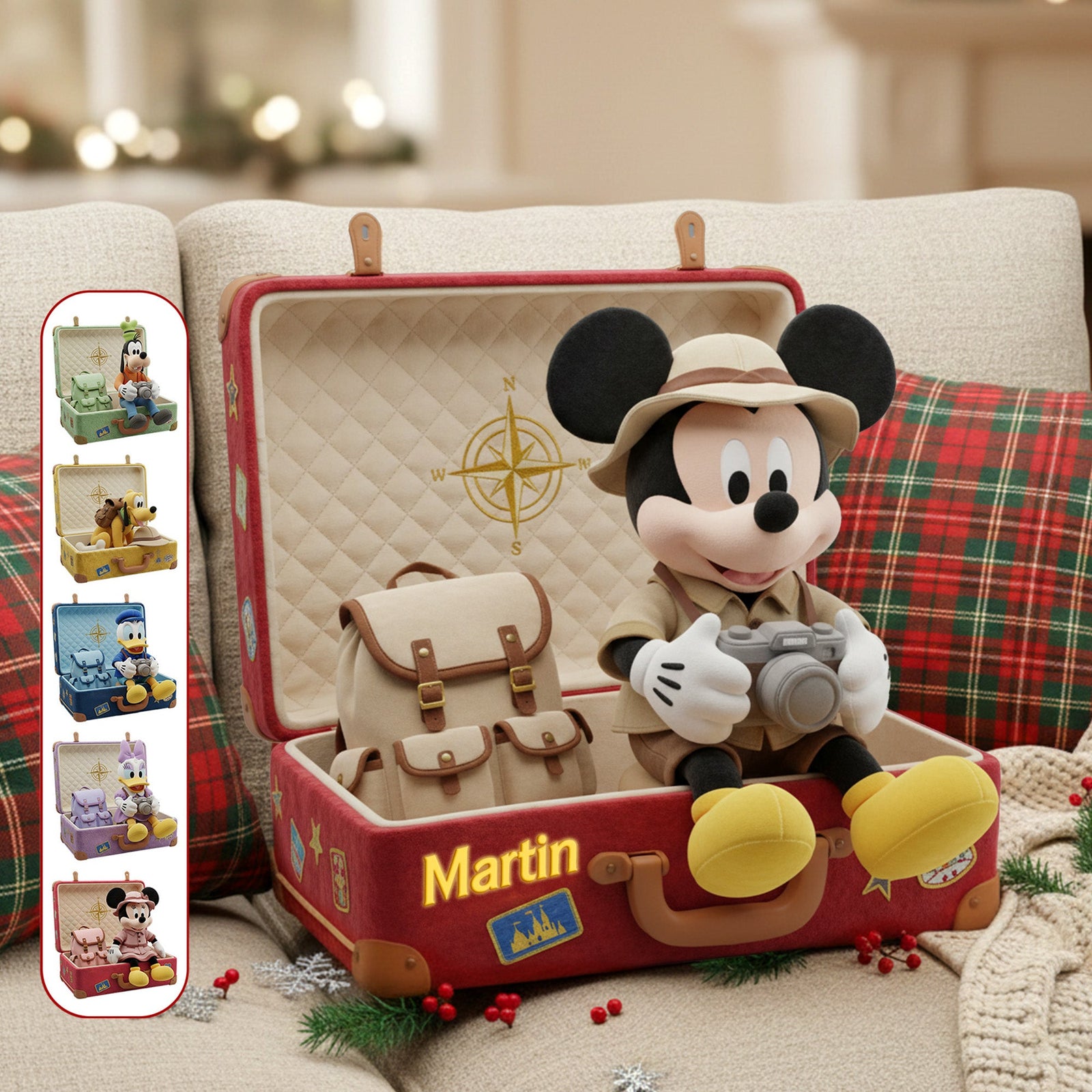 Travel Suitcase Shape Pillow  - Personalized Gifts 07pamg111125