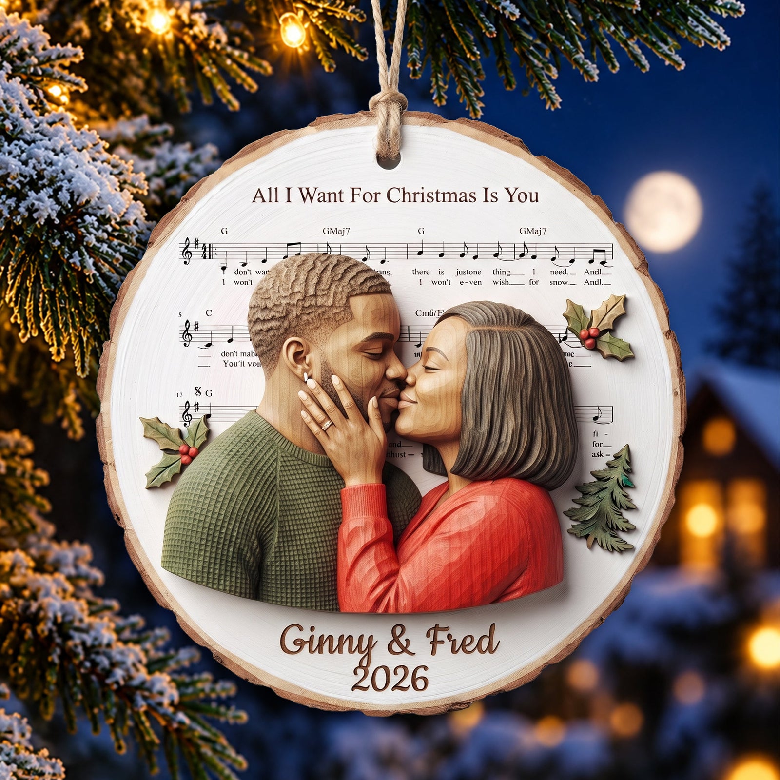 Couple Love Christmas Ornament - Custom Photo Gifts For Couple 08hulu161026