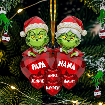 Grandparents Heart Ornament - Personalized Christmas Gifts For Grandparents 04NALU280825
