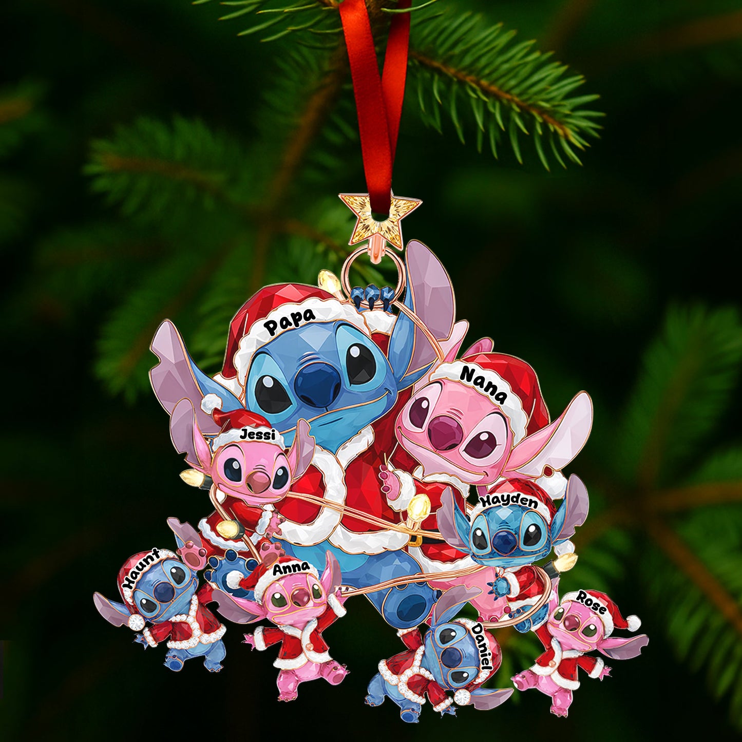 Mischievous Family Tree Ornament - Personalized Gifts For Family 03QHLU220925