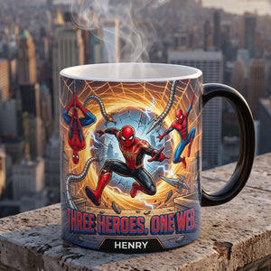 Three Heroes One Web Color Changing Coffee Mug - Personalized Gifts 02hatn050826