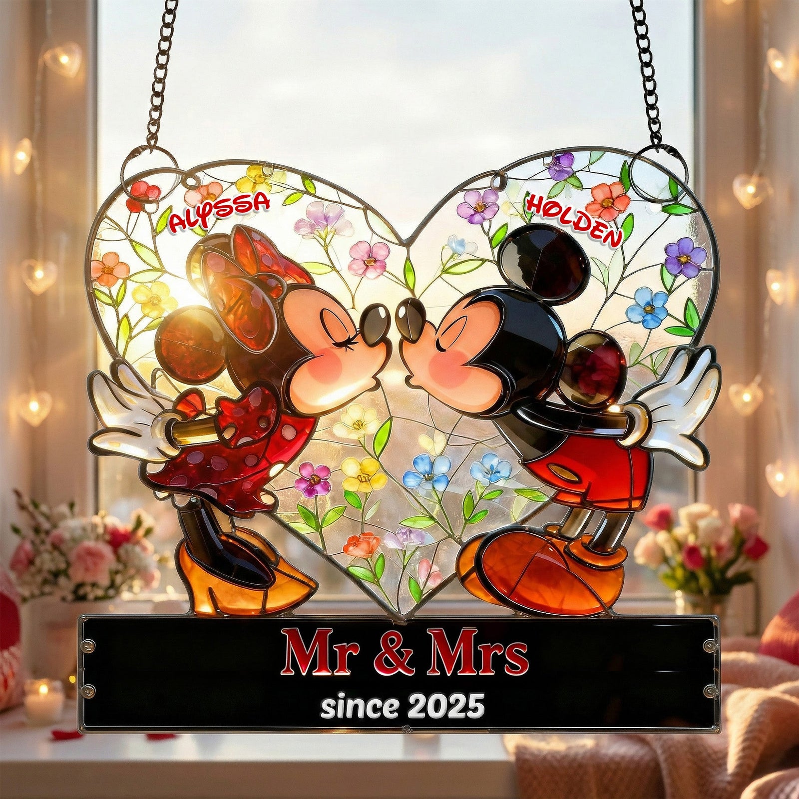 Kissing Couple Suncatcher - Personalized Gifts For Couples 01tomg150126