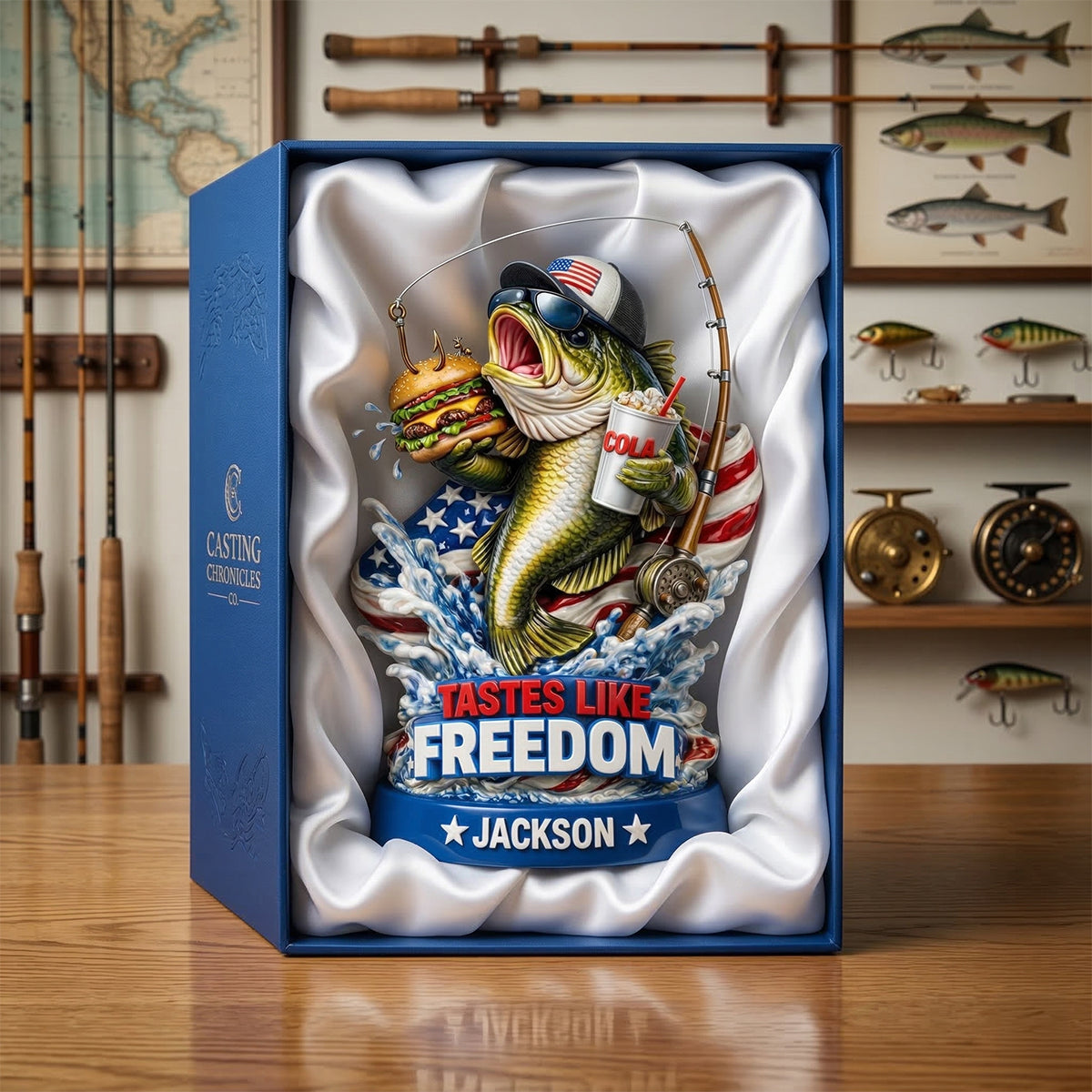 American Freedom Fishing Acrylic Plaque - Personalized Gifts For Fishing Lovers 02tytn130326