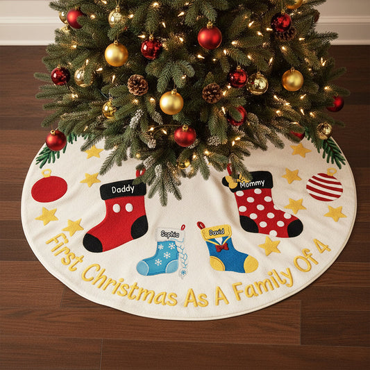 Holiday Stockings Quilted Tree Skirt - Personalized Gifts For Family 01naqn300825